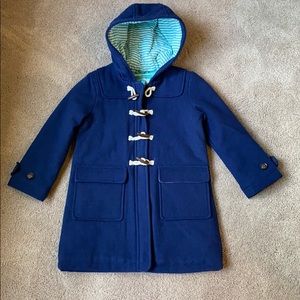 Mini Boden Wool Pea Coat - Navy size 5-6Y